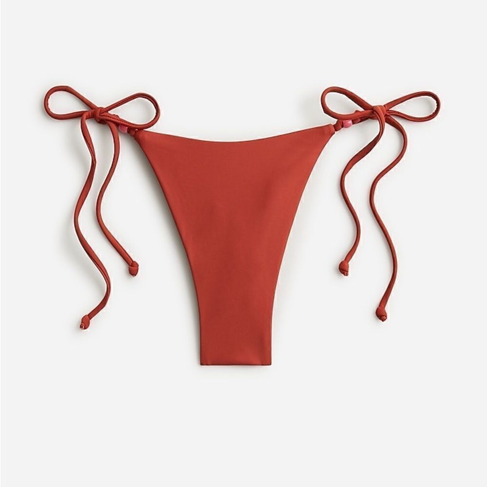 J crew Curved-waist cheeky string bikini bottom with beads